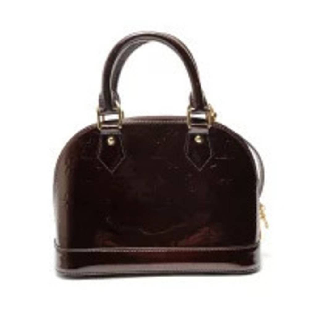 Louis Vuitton Alma Monogram Vernis Bordeaux Purple Brown Handbag Brown